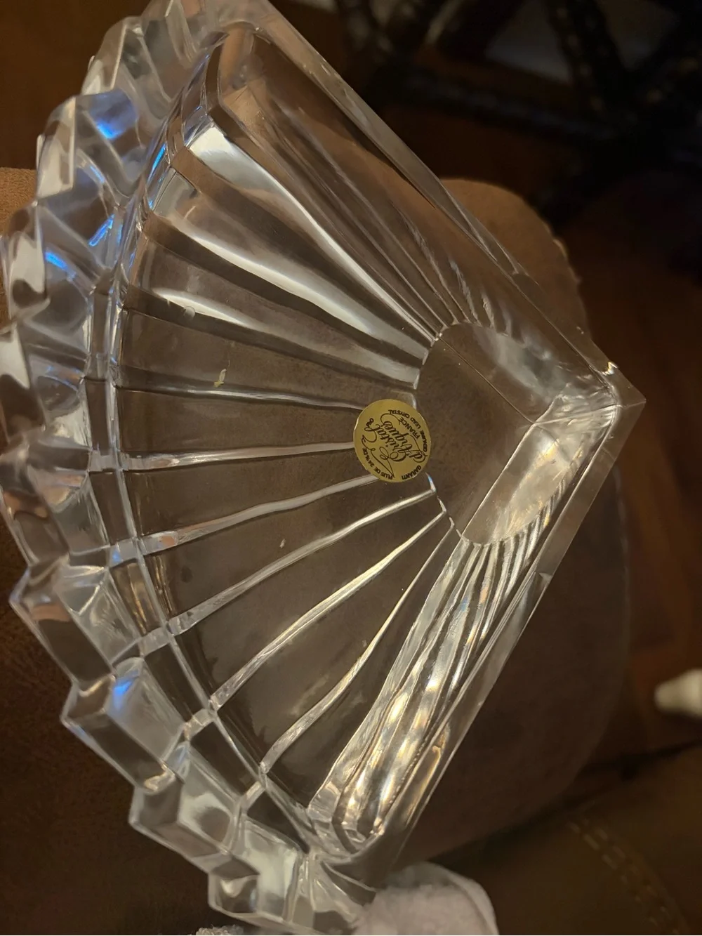 Clear Crystal Fan Bookend - White